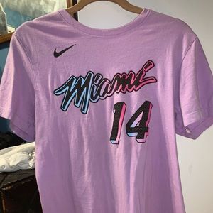 Tyler Herro Miami Vice Pink T-Shirt (Mens Small)